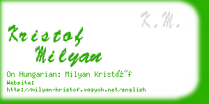 kristof milyan business card